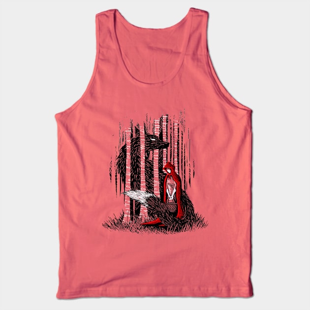 Red and the Wolf Tank Top by Fancy Artist Boy